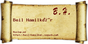 Beil Hamilkár névjegykártya